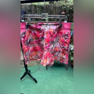 Athleta Womens Pink Floral  Brooklyn Printed Elastic High Rise Pull On Shorts 12